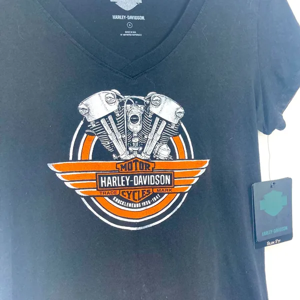 NWT * HARLEY DAVIDSON Cotton Short Sleeve Black Tee Shirt Size S - Image 9