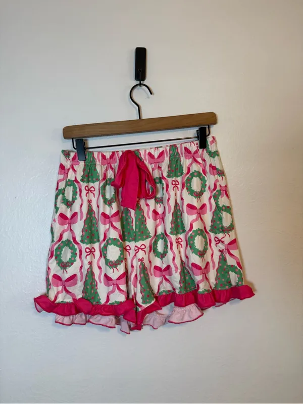 Thomas &‎ Lee Company Christmas Pink Wreath + Trees Pajamas - Image 3