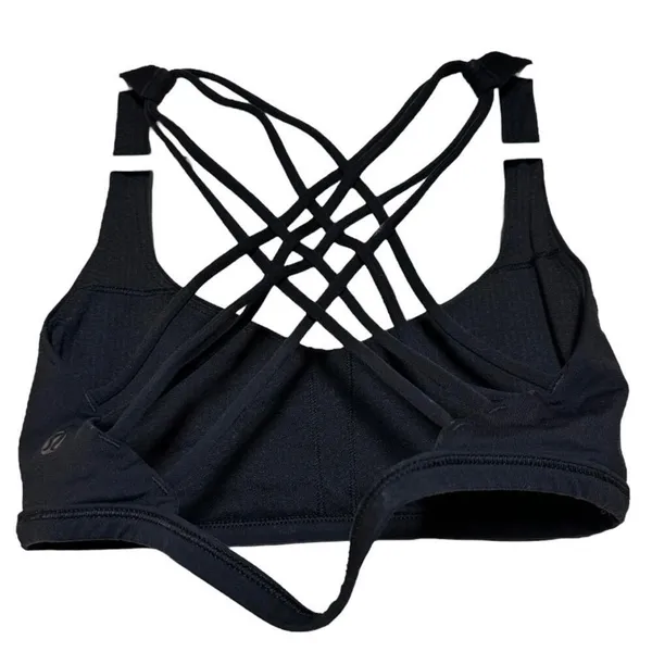 Lululemon Free To Be Bra Sports Bra Crisscross Strappy Scoop Neck Yoga Black 4 - Image 2