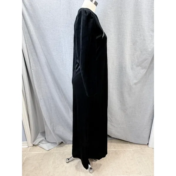 Vintage Barad & Co Black Silver Embellishment Long Sleeve Gown by Tom Bezduda S‎ - Image 6