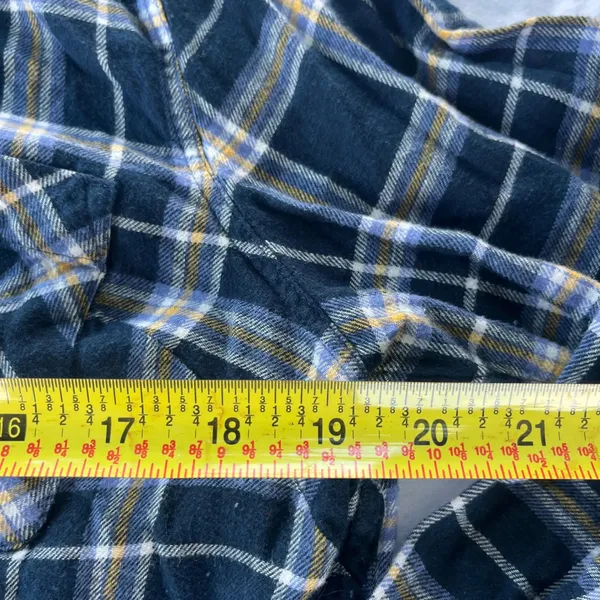 Eddie Bauer Women's Flannel Long Sleeve Blue Plaid Large Soft - Image 4