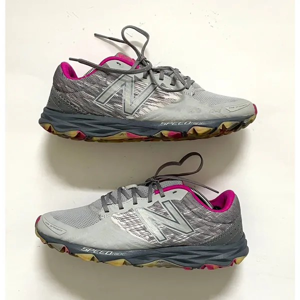 New Balance Lightweight Trail Sneakers Gray Pink Women's Size 8.5 - Image 5