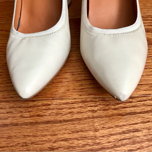 Gentle Souls by Kenneth Cole Dionne Pointed Toe Pumps White Stone Women's 7.5M - Image 5