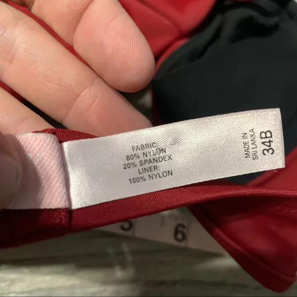 Victoria’s Secret Maroon Red Swim Top; 34B - Image 5