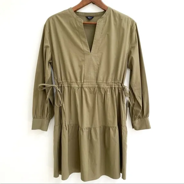 Rails Ivy Mini Moss Green Tie Waist Tiered Dress Women's Size Small - Image 7