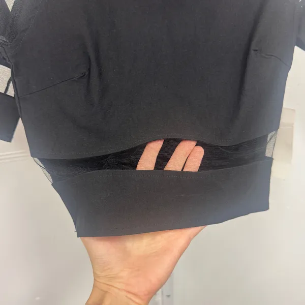 NWT Tobi Black Mesh Panel Crop Top Sheer Sleeve FFTP01 Small Night Out Festival - Image 4
