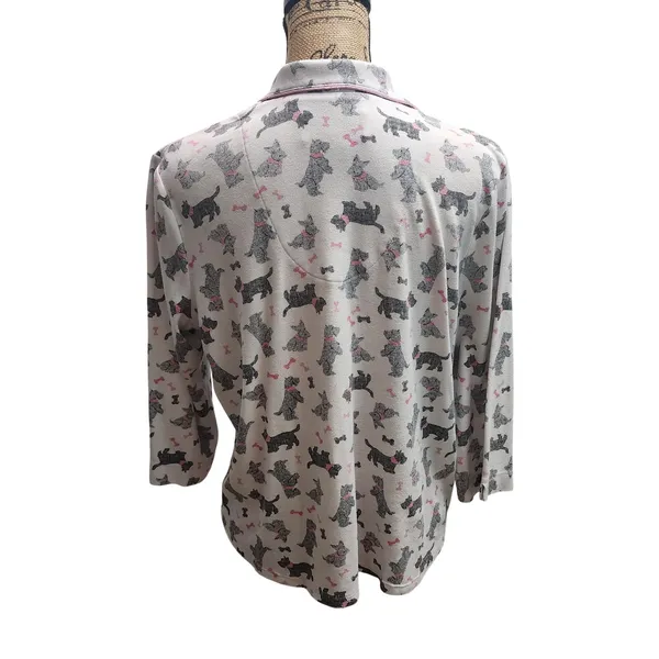Karen Neuberger Women's Pajama Set Dog Print Sleepwear Top Pants L‎ - Image 5