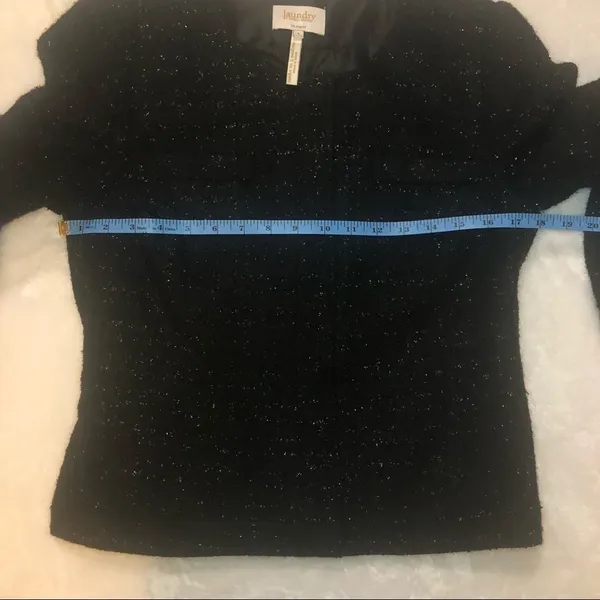 Laundry by Shelli Segal Black Metallic Tweed Blazer - Image 10