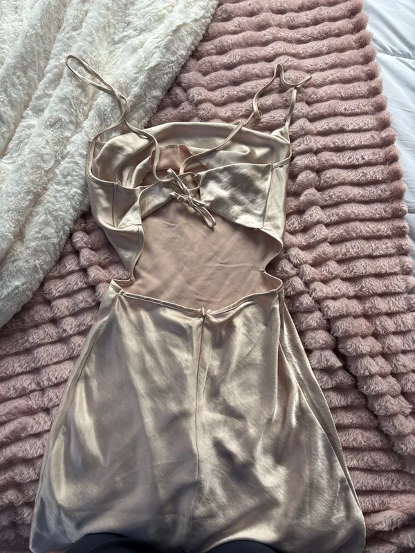 Forever 21 Satin Champagne Mini Dress - Image 2