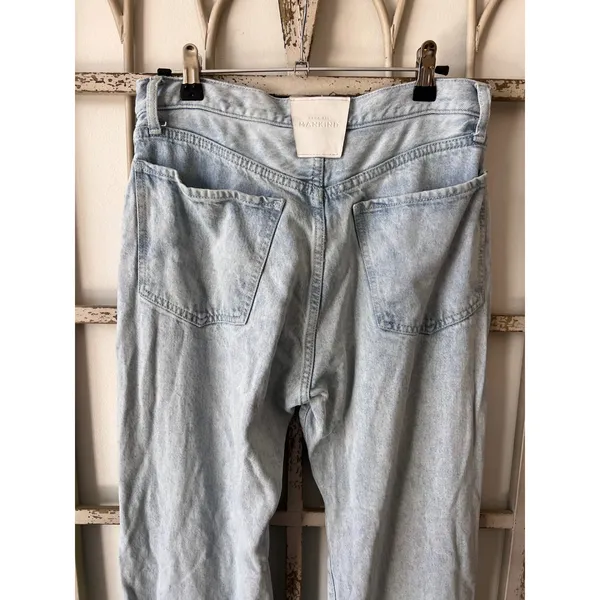 7 For All Mankind Lustre Easy Straight Wide Leg Jeans‎ Size Light Wash - Image 5