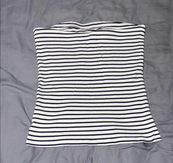 Express Black and White Strapless Top - Image 2