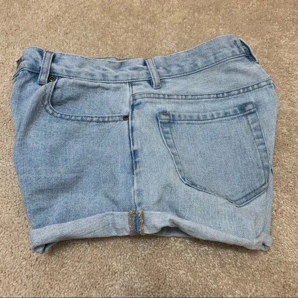 Forever 21 Light Wash Denim Cuffed Shorts 27 - Image 6