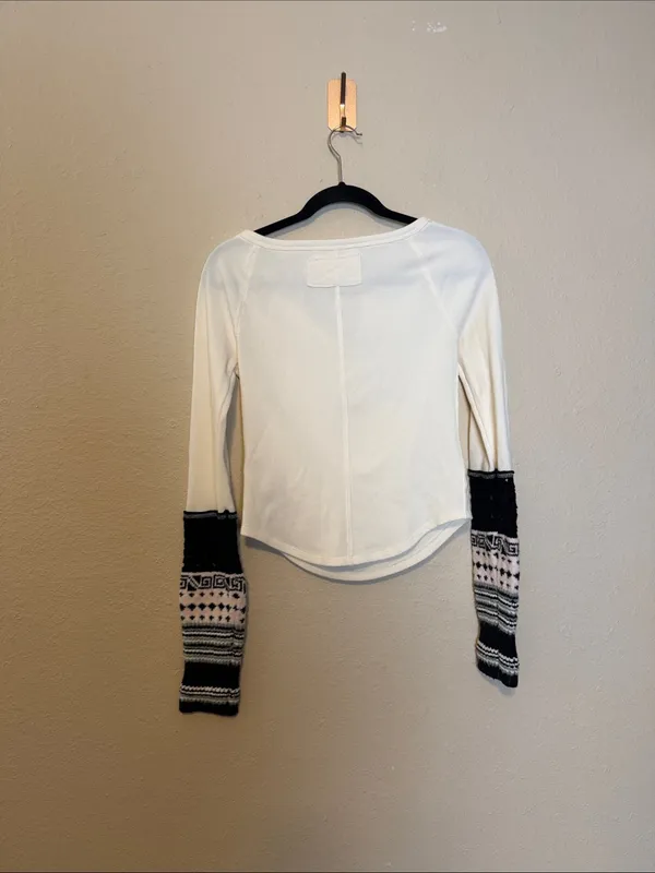 FREE‎ PEOPLE We The Free All In Cuff Thermal Long Sleeve Top Size Medium - Image 6