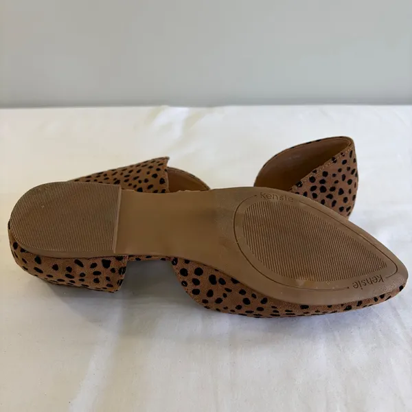 Kensie Gaby Leopard Cheetah Print‎ d'Orsay Pointed Toe Flats Tan Black 6.5M - Image 3