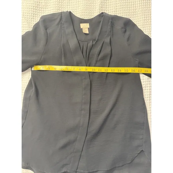 H&M Black Sheer Blouse Women's Size 2 Old Money Work Career Clean Girl - Image 6