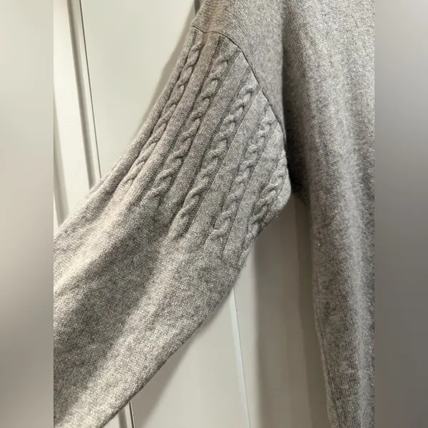 Gray Knit Sweater Dress with Pocket 100%Cashmere Size‎ M - Image 6