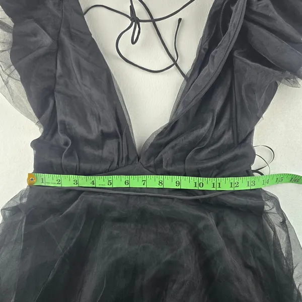 Baltic Born NWOT Anabella Tulle Dress Black Maxi Ruffle Sleeve Party‎ Evening M - Image 10