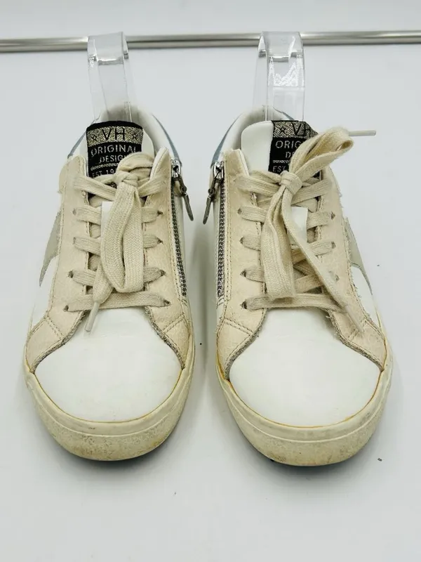 VINTAGE HAVANA Women’s Lulu Fashion Sneakers White Blush Gold Sz 5 Side Zip - Image 2