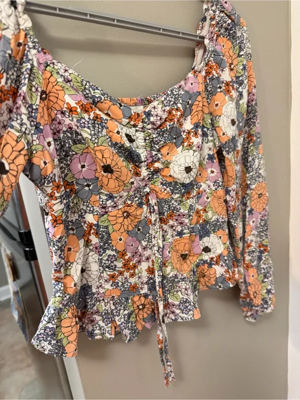 Japna Floral Bohemian Peplum Top – New Without Tags (Size S) - Image 5