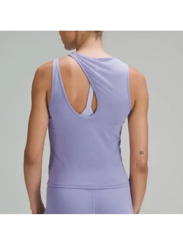 Lululemon Women's Purple Shoulder Cut-Out Yoga Tank Top Size 12 - Image 2