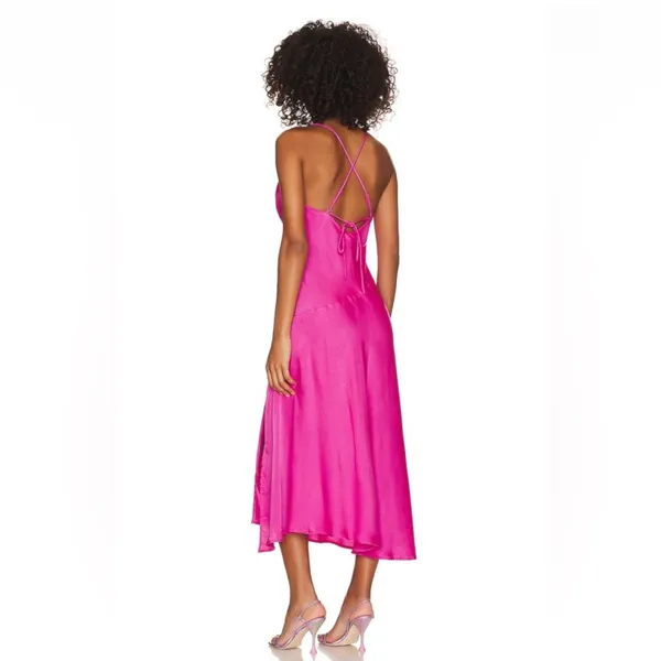 ASTR the Label x Revolve Gaia Dress in Bright Fuchsia Midi Dress Size S - Image 2