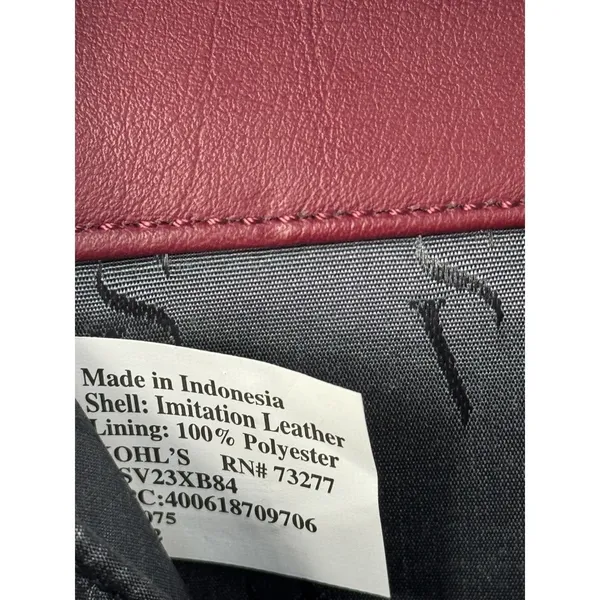 Simply Vera Vera Wang‎ Burgundy Quilted Crossbody Bag Purse Small Flap - Image 8