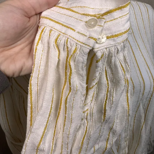 Anthropologie Striped Textured Tie Front Shirt 6 Academia Preppy Boho Hippie‎ - Image 4
