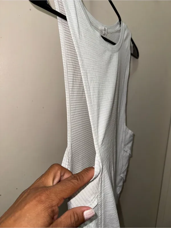lululemon athletica White Ribbed Ruffle Side Tank - Image 4