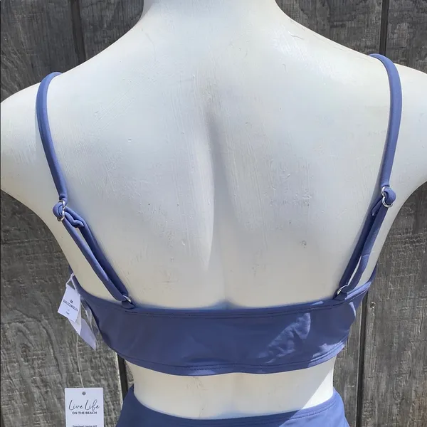 New Cupshe V-neck Twist Bra & Spliced High Waist Bikini Size Medium Beach Vacay - Image 11