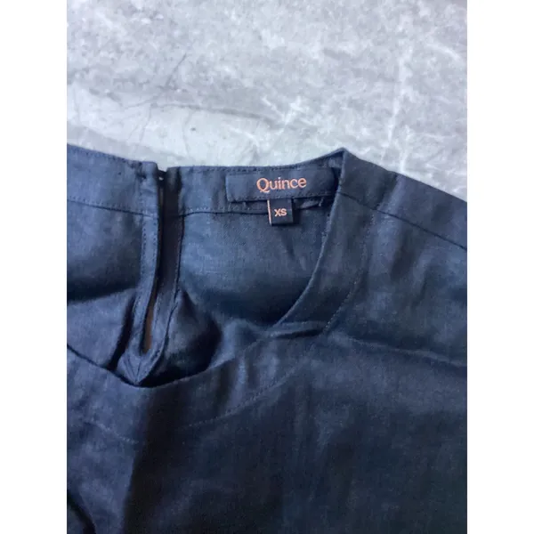 Quince NWOT Black 100% European Linen Tank Top Sleeveless Shell LB19453 XS - Image 2