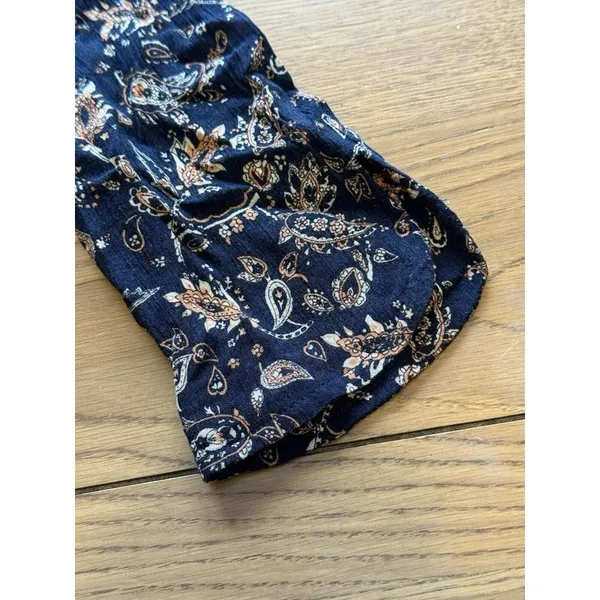 Market &‎ Spruce Women’s S Navy Blue Paisley Embroidered 3/4 Sleeve Lined Tunic - Image 8