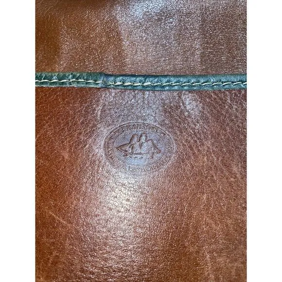 Vintage 90's Brahmin Crossbody Flap Top Purse Womens Tri Color‎ Leather Bag - Image 3