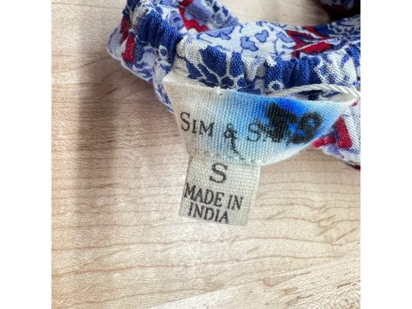 Sim & Sam Printed Summer Maxi Dress Blue Size Small NWT Boho Resortwear - Image 9