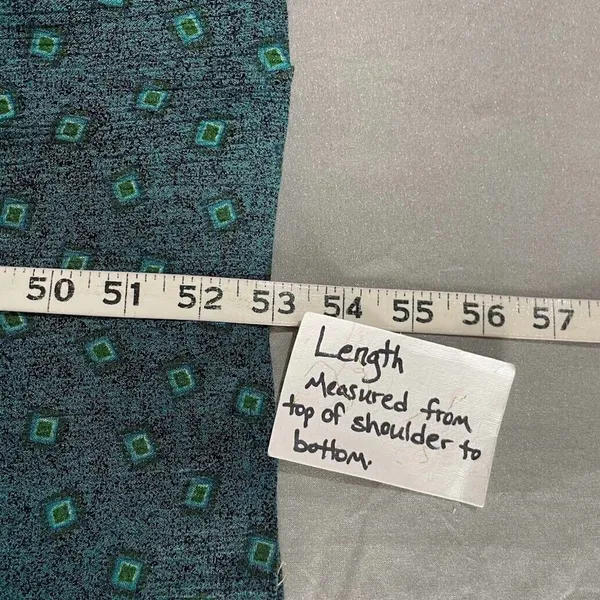 K Studio Dress Size 14 Blue Green Maxi Modest Artsy Cottage Country Lagenlook - Image 8
