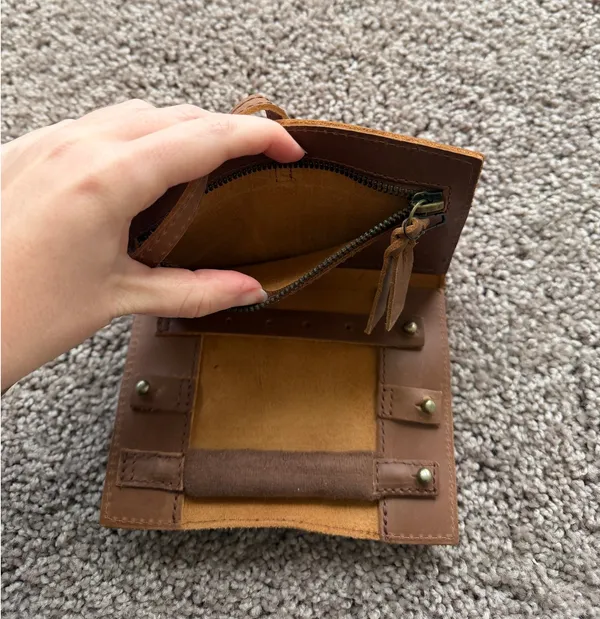 Leather Jewelry Roll Whiskey Able - Image 6