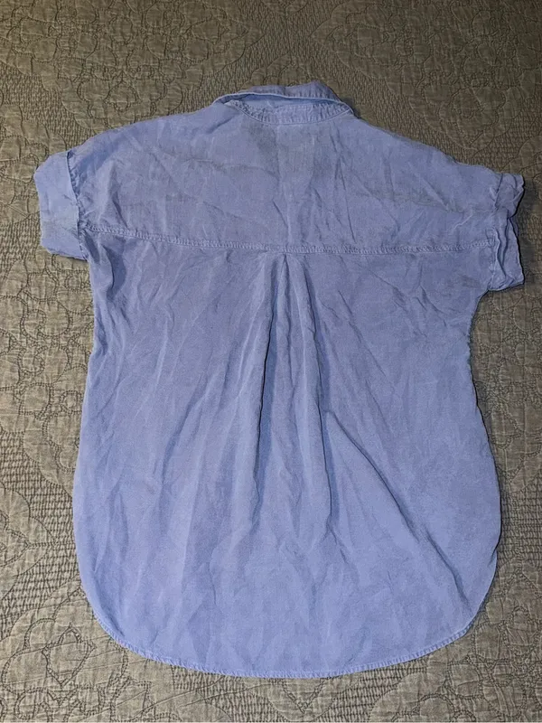 cloth & stone/Anthropologie Short-Sleeve Button-Down-Blue Women’s Size-S - Image 4
