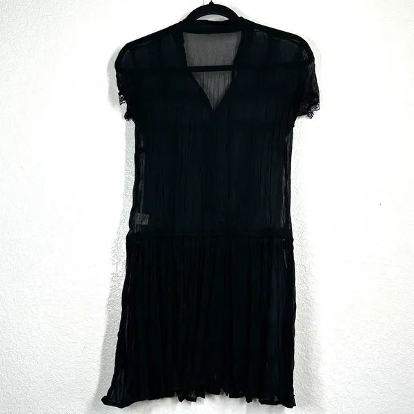 S Dress Babydoll Lace Sheer Minidress, 90s Grunge Slip Whimsy Goth Dark Regency - Image 6