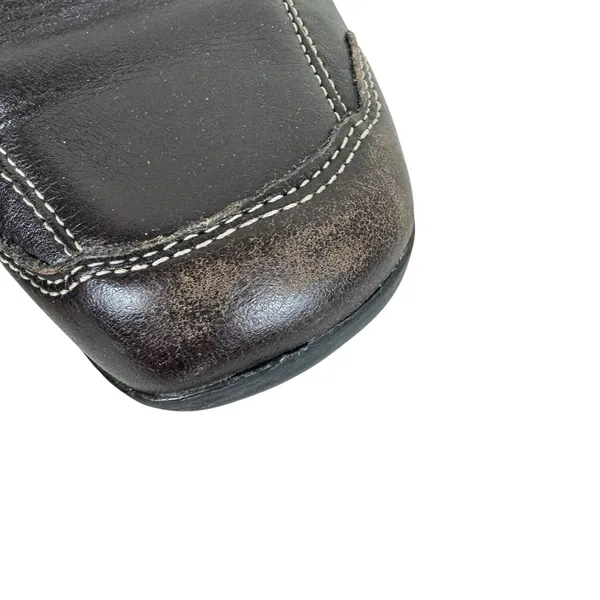 Natural Soul By Naturalizer Brown Leather Rubber Sole Slip‎ On Loafers Women's 8 - Image 4