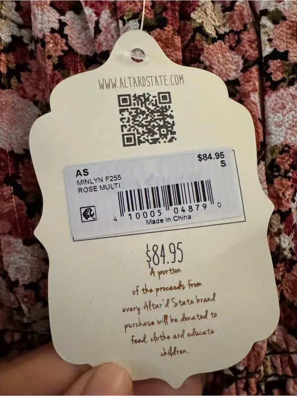NWT Altar'd State Rochelle floral mini dress smocked bodice puff sleeves Sz S - Image 7