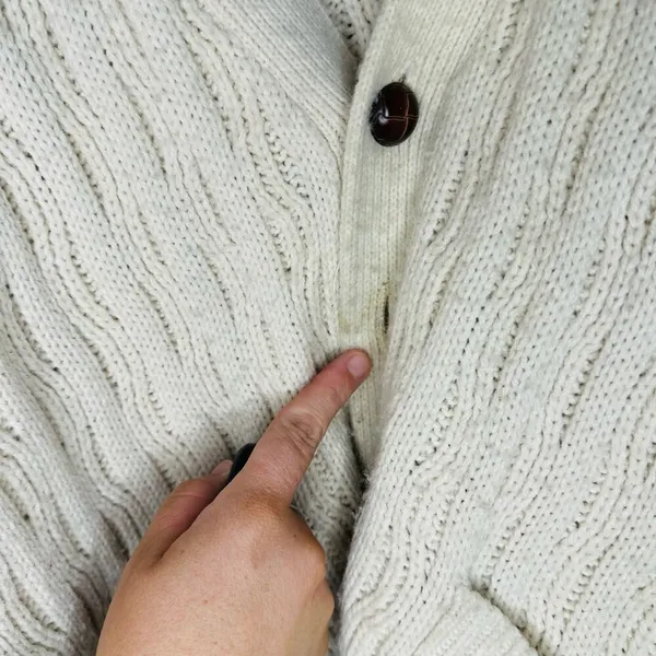 Vintage 80s Towncraft Acrylic Slouchy Cabled Oversized Cardigan Grande Size XL - Image 7