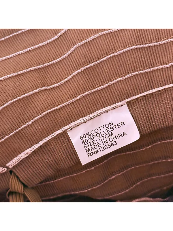 Brown Canvas Tote Bag with White Straps and Brown Bucket Hat - Image 4