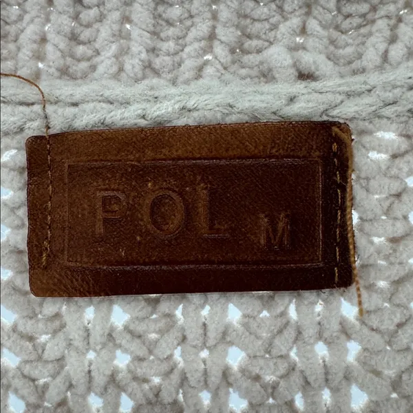 POL Beige Knit Women's Cardigan knit oversized open front M neutral casual - Image 5