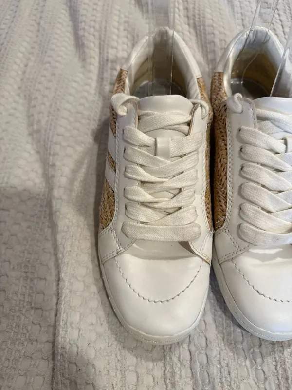 Dolce Vita Neo White and Raffia Sneakers (2) - Image 3