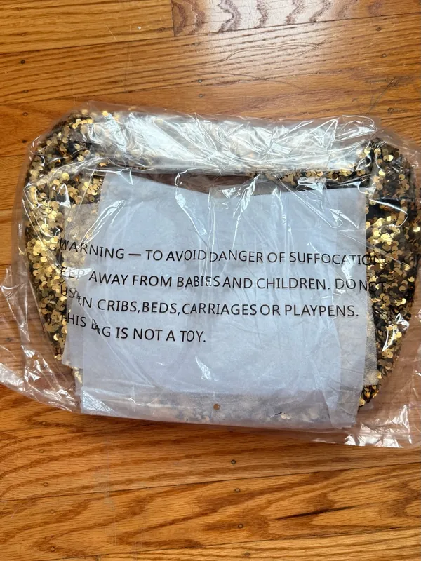 NWT! Anthropologie Gold Sequin Hobo Paillette Sequin Crescent Shoulder Bag - Image 5