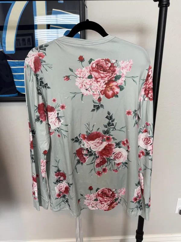 Mint Floral Womens Pajama Set - Image 2
