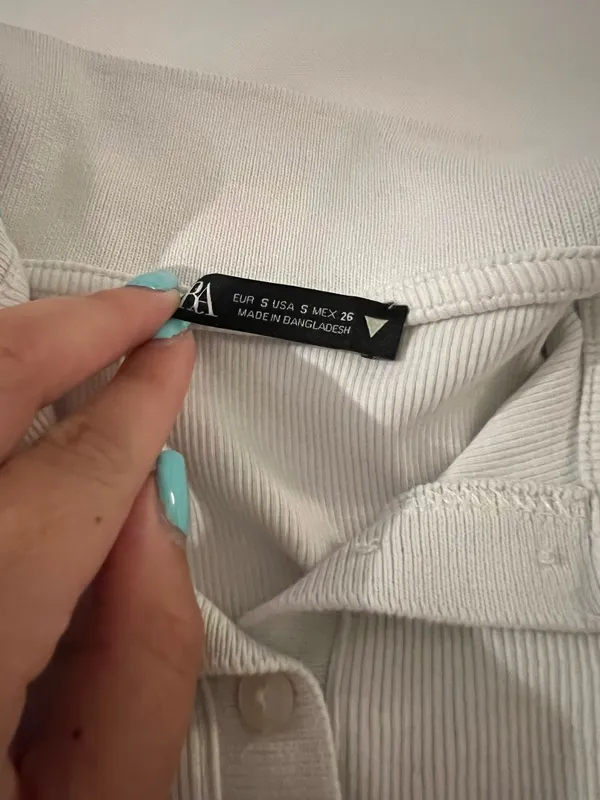 ZARA Ribbed Polo Crop Top Collared - Image 2