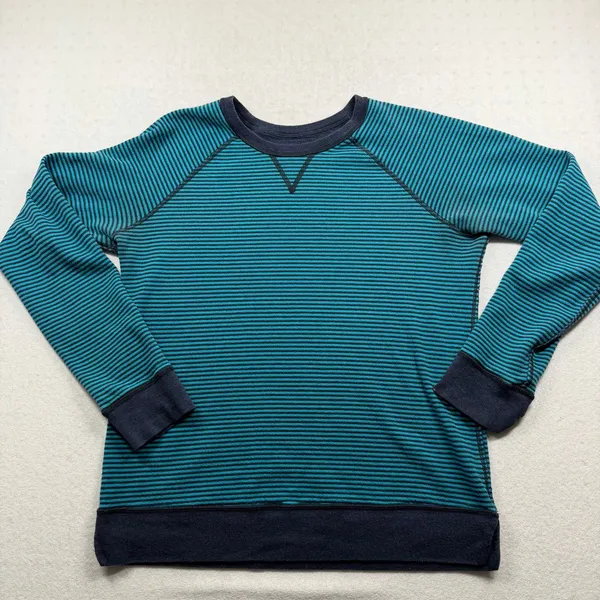 Lululemon Reversible Crewneck Sweatshirt Women’s Large Blue Striped Pullover - Image 3