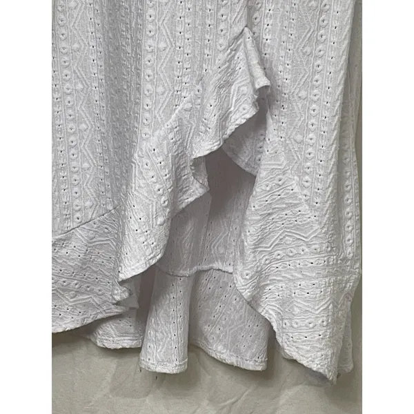 DEREK HEART White Eyelet Maxi Dress Lined. Padded. Size M Milk Maid Cottage Core - Image 3