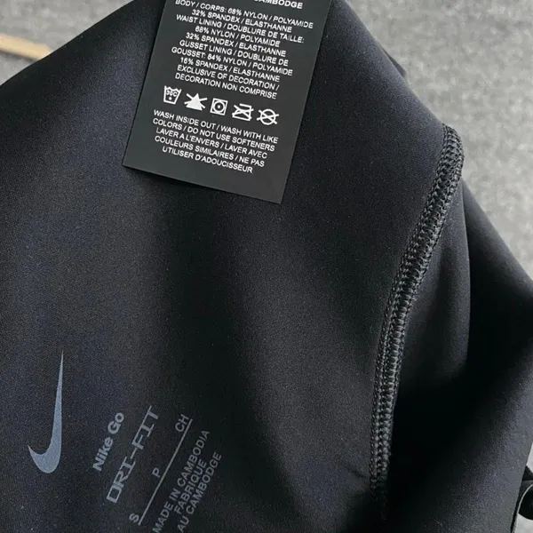 Nike Go Dri-Fit Black Leggings Pockets Zipper Activewear Gym Workout Sporty - Image 2