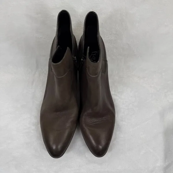 Franco‎ Sarto Womens Dark Brown Leather Pointed Toe Block Heel Ankle Booties 8M - Image 3